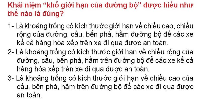 Nội dung câu hỏi thi bằng lái xe số 3