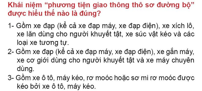 Nội dung câu hỏi thi bằng lái xe số 9