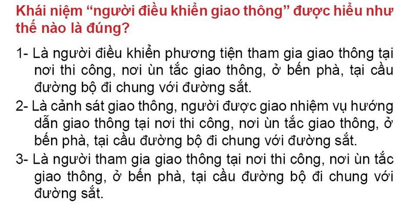 Nội dung câu hỏi thi bằng lái xe số 13