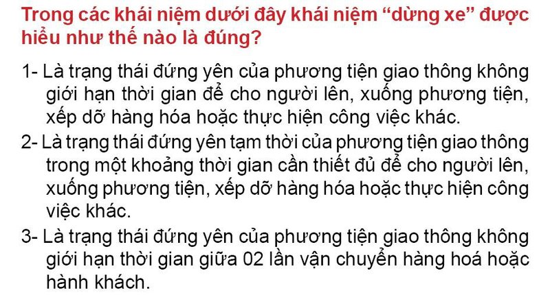 Nội dung câu hỏi thi bằng lái xe số 14