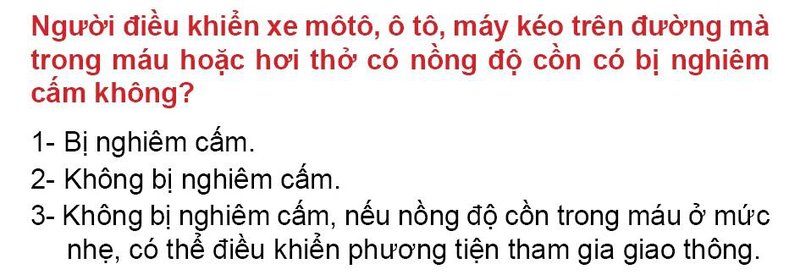 Nội dung câu hỏi thi bằng lái xe số 22