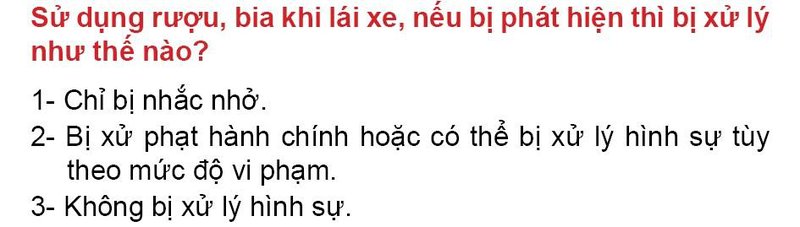 Nội dung câu hỏi thi bằng lái xe số 23