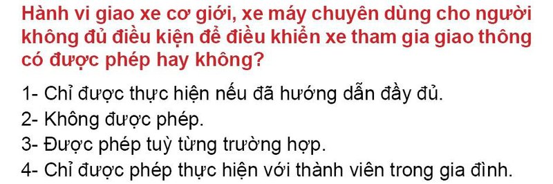 Nội dung câu hỏi thi bằng lái xe số 25