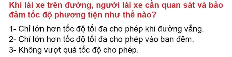 Nội dung câu hỏi thi bằng lái xe số 27