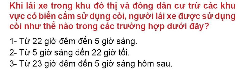 Nội dung câu hỏi thi bằng lái xe số 31