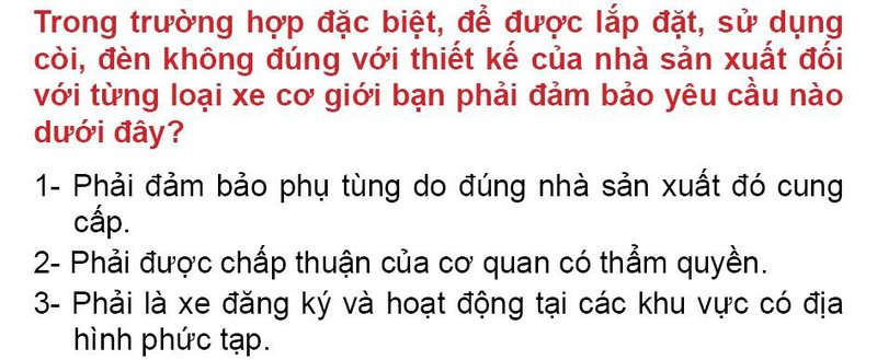 Nội dung câu hỏi thi bằng lái xe số 34