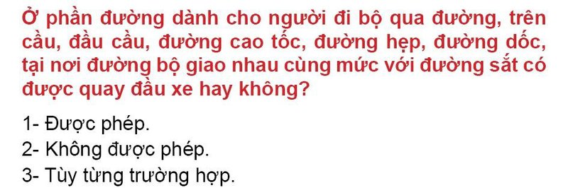 Nội dung câu hỏi thi bằng lái xe số 37