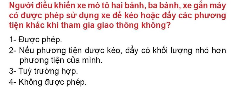 Nội dung câu hỏi thi bằng lái xe số 45