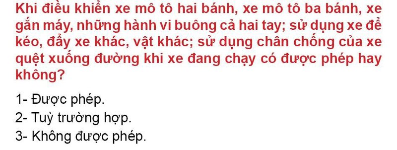 Nội dung câu hỏi thi bằng lái xe số 46