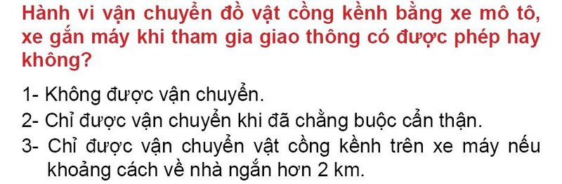 Nội dung câu hỏi thi bằng lái xe số 53