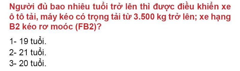 Nội dung câu hỏi thi bằng lái xe số 54