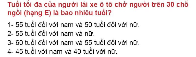 Nội dung câu hỏi thi bằng lái xe số 57