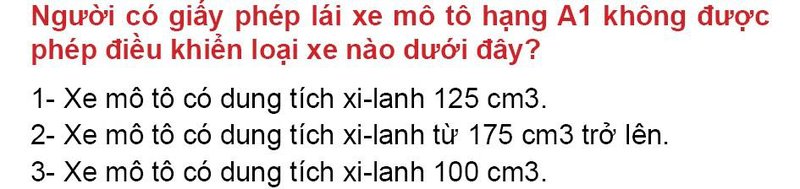 Nội dung câu hỏi thi bằng lái xe số 60