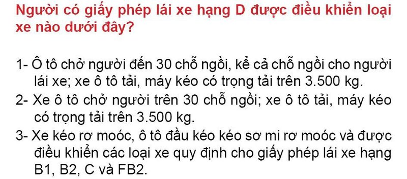Nội dung câu hỏi thi bằng lái xe số 68