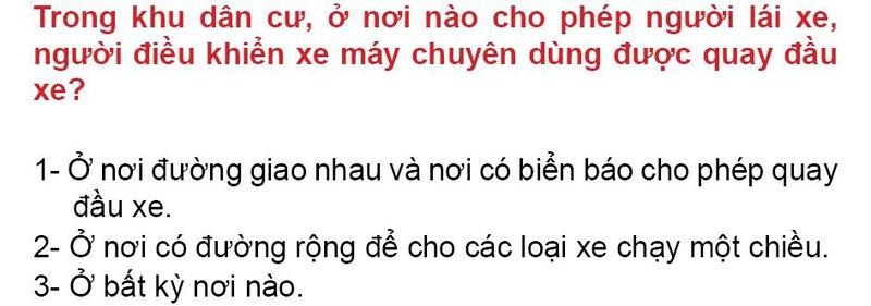 Nội dung câu hỏi thi bằng lái xe số 90