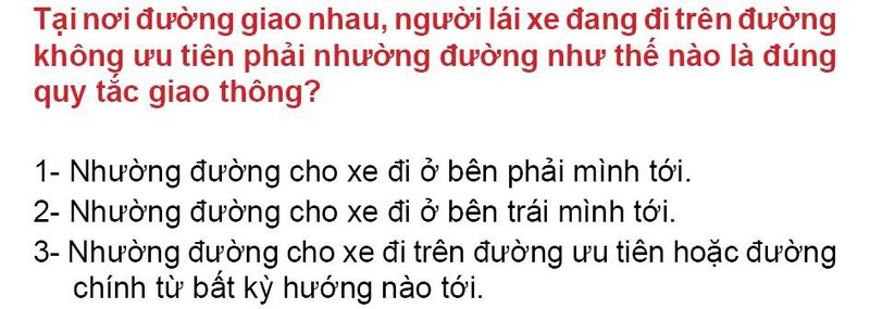 Nội dung câu hỏi thi bằng lái xe số 97