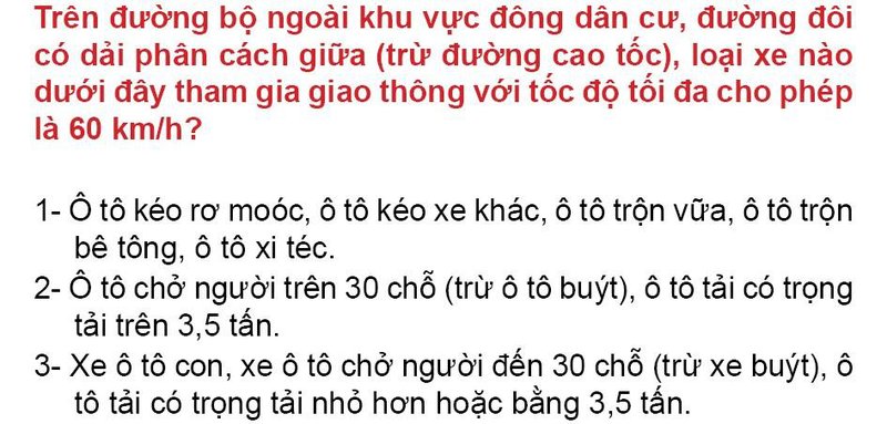 Nội dung câu hỏi thi bằng lái xe số 132