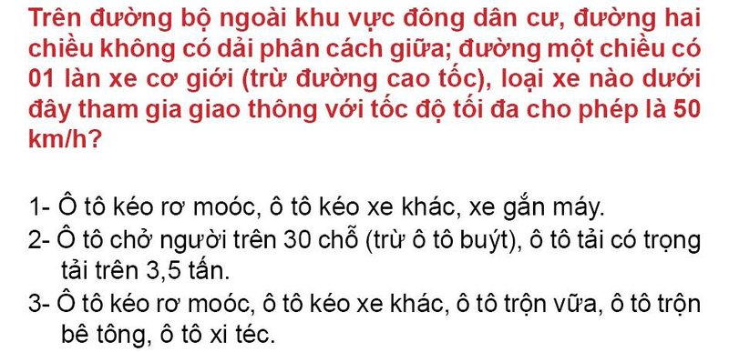 Nội dung câu hỏi thi bằng lái xe số 136