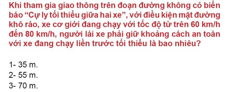 Nội dung câu hỏi thi bằng lái xe số 137