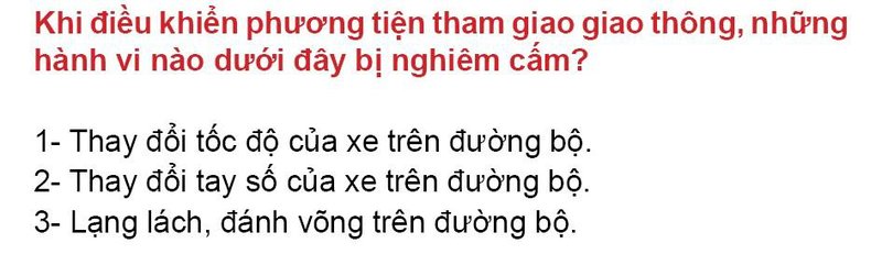 Nội dung câu hỏi thi bằng lái xe số 147