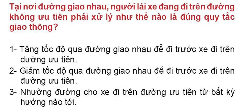 Nội dung câu hỏi thi bằng lái xe số 149