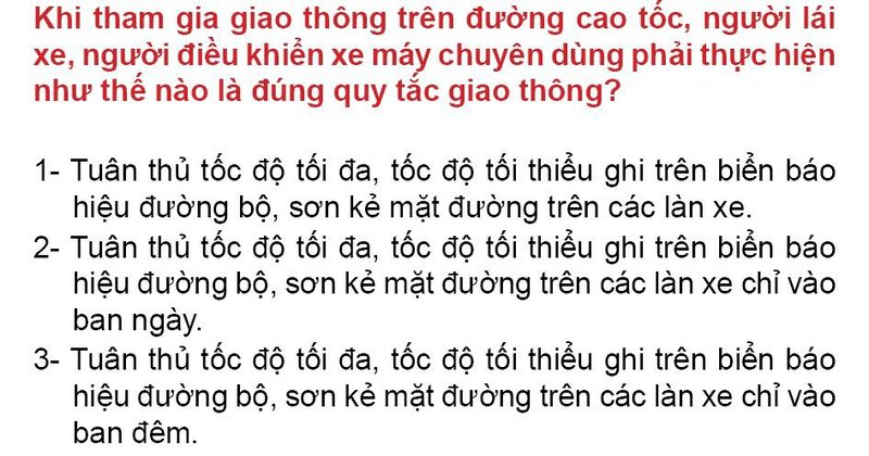 Nội dung câu hỏi thi bằng lái xe số 156