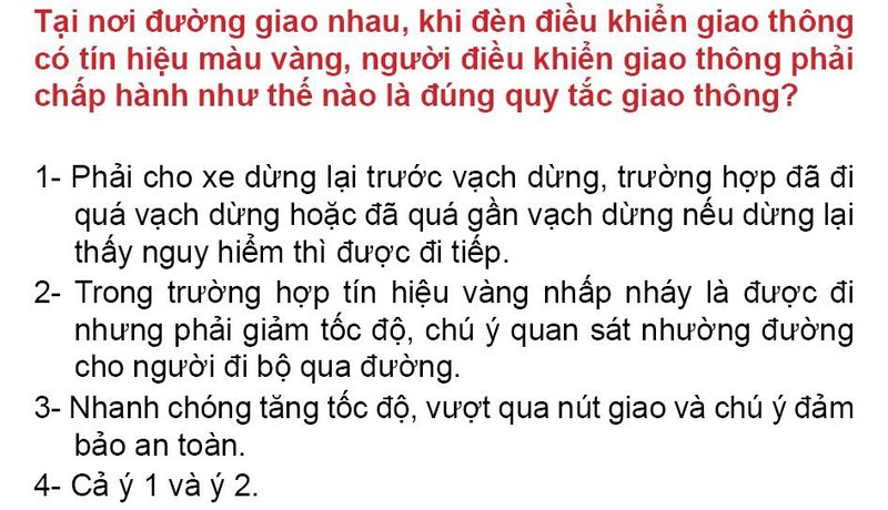Nội dung câu hỏi thi bằng lái xe số 158