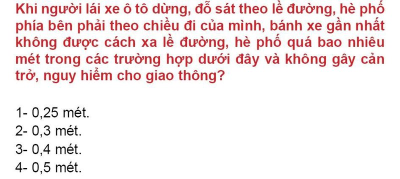 Nội dung câu hỏi thi bằng lái xe số 162