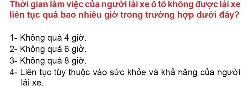 Nội dung câu hỏi thi bằng lái xe số 170