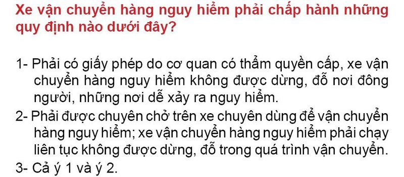 Nội dung câu hỏi thi bằng lái xe số 185