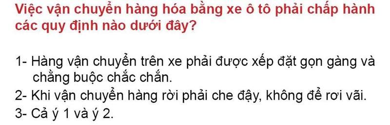 Nội dung câu hỏi thi bằng lái xe số 187