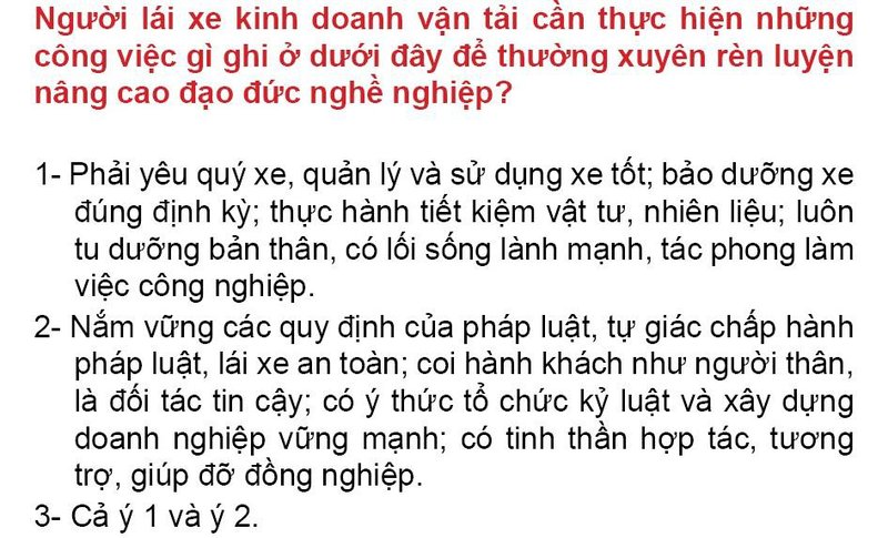 Nội dung câu hỏi thi bằng lái xe số 195