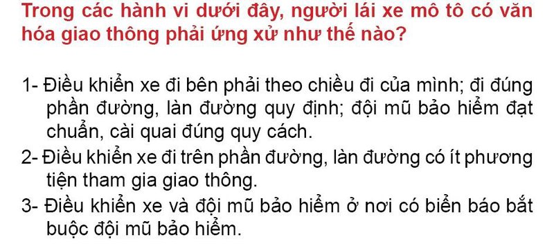 Nội dung câu hỏi thi bằng lái xe số 203
