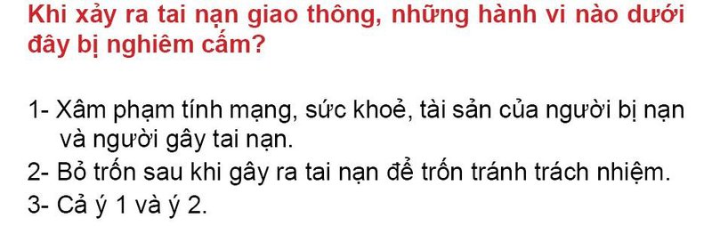 Nội dung câu hỏi thi bằng lái xe số 210