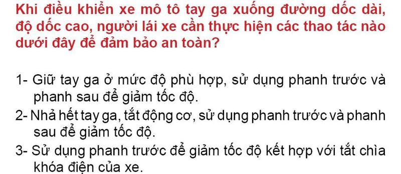 Nội dung câu hỏi thi bằng lái xe số 214