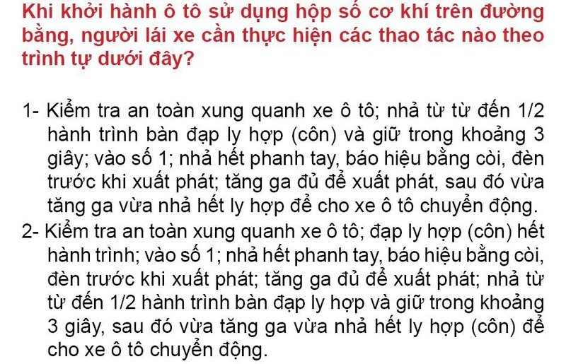 Nội dung câu hỏi thi bằng lái xe số 217