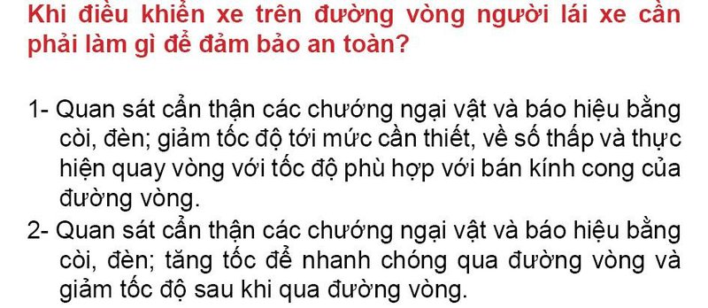 Nội dung câu hỏi thi bằng lái xe số 223