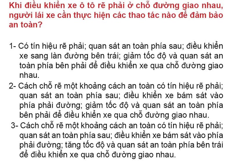 Nội dung câu hỏi thi bằng lái xe số 224
