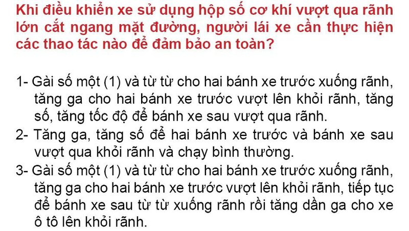 Nội dung câu hỏi thi bằng lái xe số 226