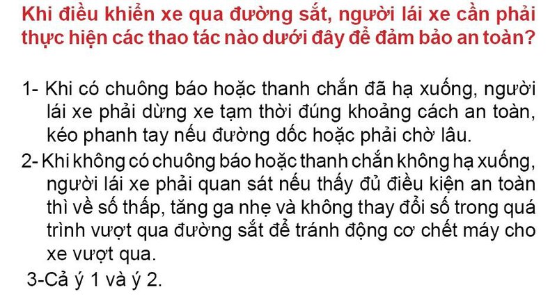 Nội dung câu hỏi thi bằng lái xe số 227