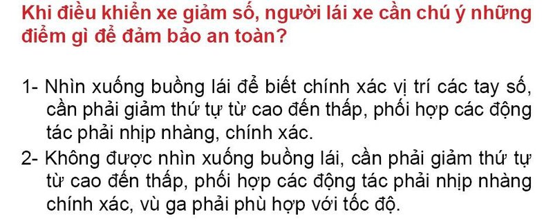 Nội dung câu hỏi thi bằng lái xe số 230