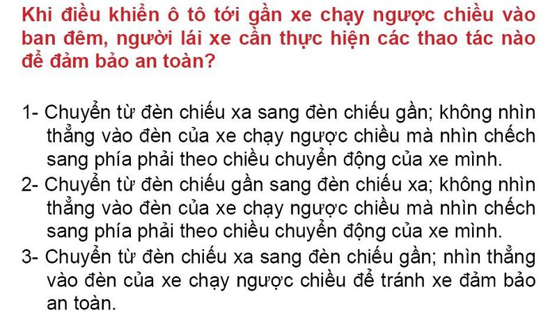 Nội dung câu hỏi thi bằng lái xe số 233