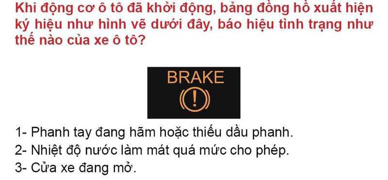 Nội dung câu hỏi thi bằng lái xe số 235