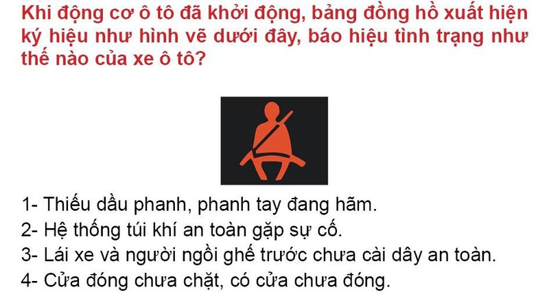 Nội dung câu hỏi thi bằng lái xe số 238