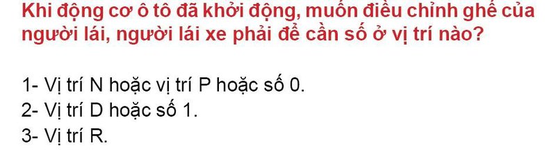Nội dung câu hỏi thi bằng lái xe số 246