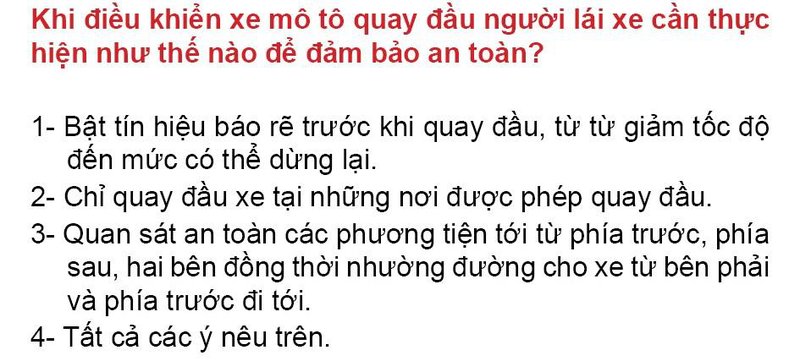Nội dung câu hỏi thi bằng lái xe số 265