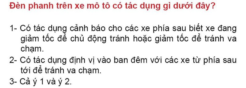 Nội dung câu hỏi thi bằng lái xe số 291