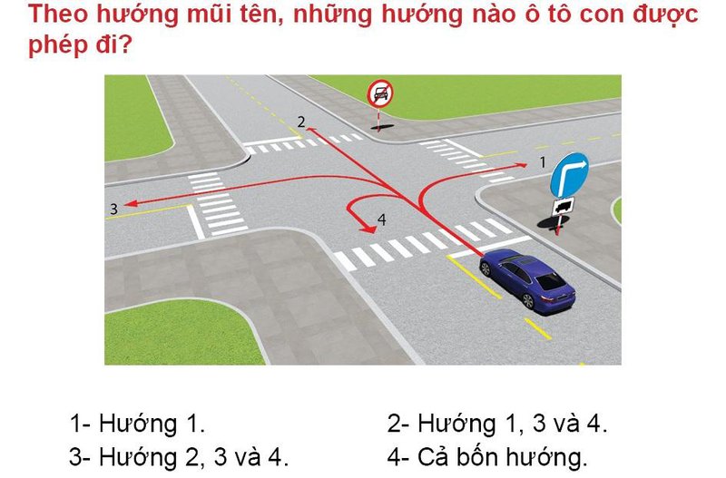 Nội dung câu hỏi thi bằng lái xe số 519