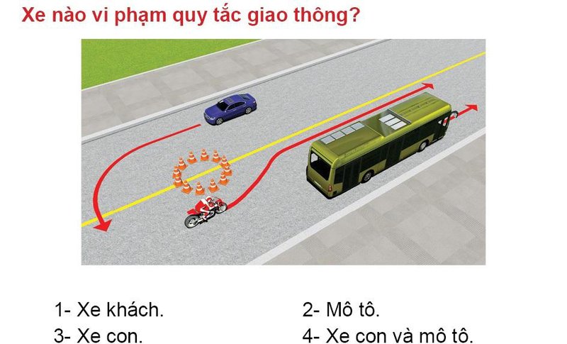 Nội dung câu hỏi thi bằng lái xe số 527