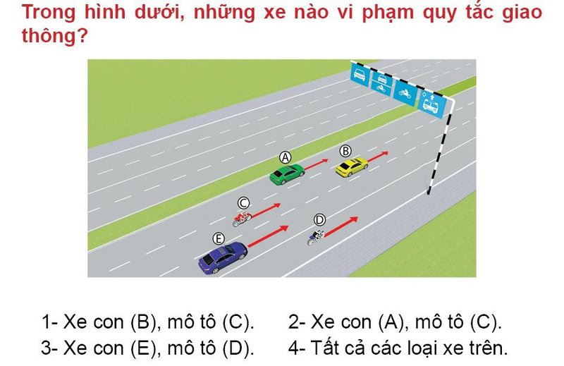 Nội dung câu hỏi thi bằng lái xe số 548